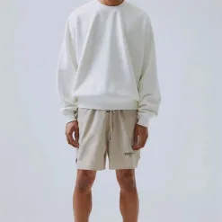 Premium Qualität Fear Of God Sweatshirts Schwarz Fleece Bestickt Luxus
