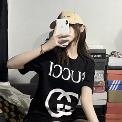 Premium Gucci Kurzarm-Logo-Kollektion aus weißer Baumwolle
