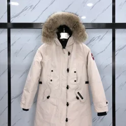 Meistverkaufte Canada Goose Mäntel Weiß Polyester Stickerei Stil