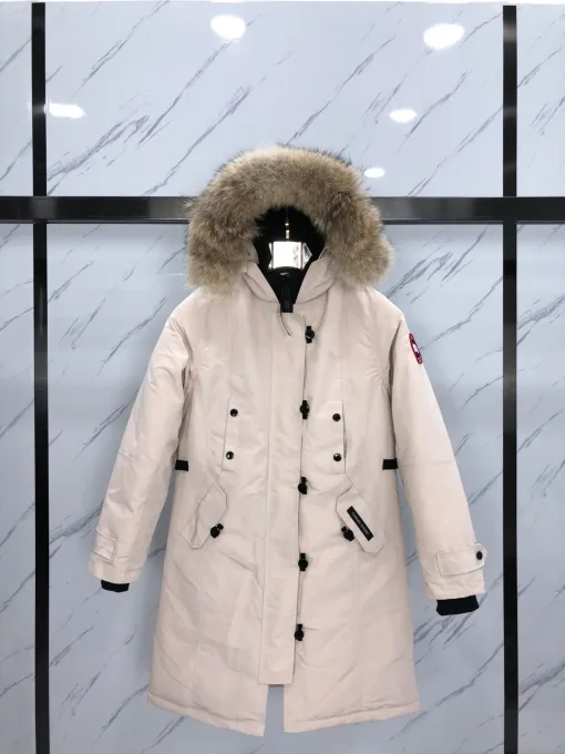 Meistverkaufte Canada Goose Mäntel Weiß Polyester Stickerei Stil
