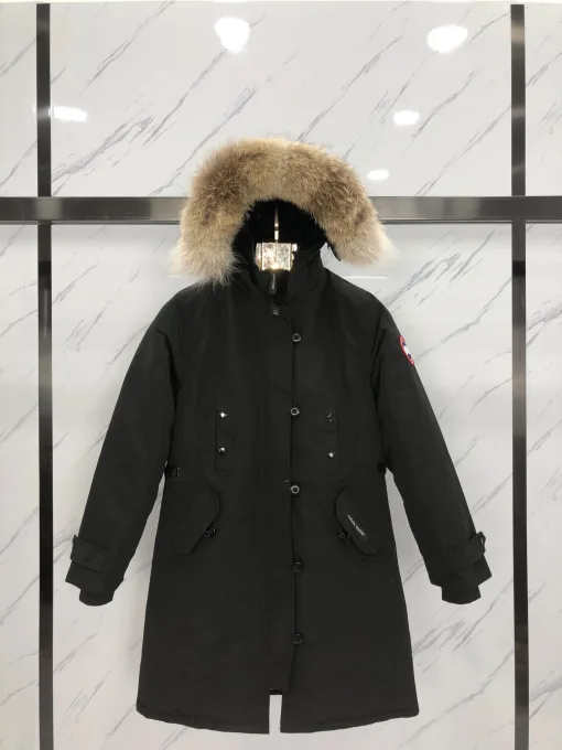 Meistverkaufte Canada Goose Mäntel Schwarz Polyester Stickerei Luxus