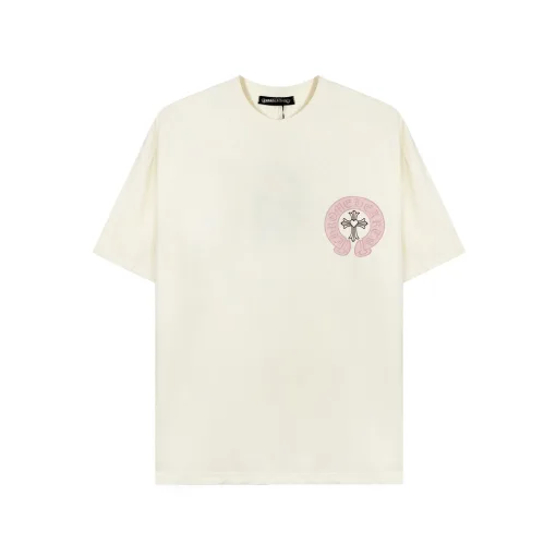 Hochwertiges Chrome Hearts Kurzarm-Pink-Oversize-Modell