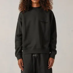 Luxus Fear Of God Sweatshirts Schwarz Fleece Logo Luxus
