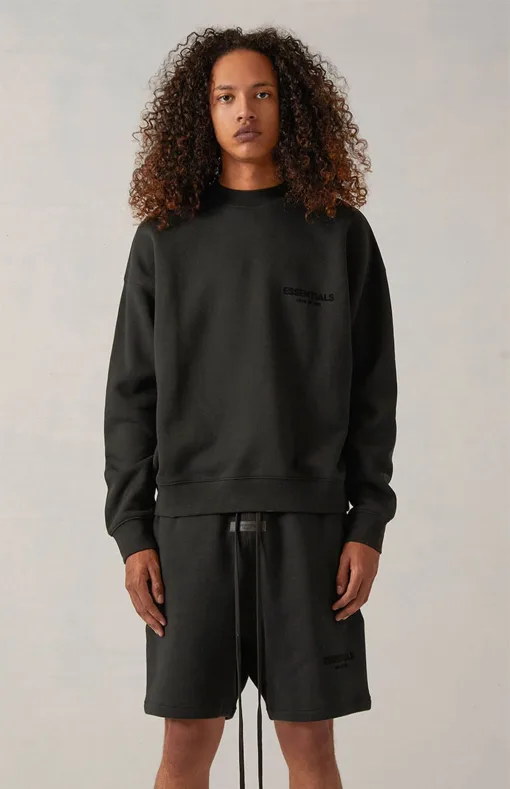 Luxus Fear Of God Sweatshirts Schwarz Fleece Logo Luxus