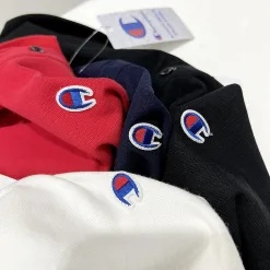 Luxus Champion Poloshirt Schwarz Baumwolle Bestickt Luxus