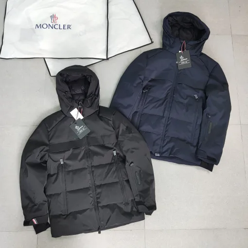Hochwertige Moncler Jacken Schwarz Fleece Logo Style