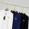 Hochwertiges Armani Langarmshirt in Schwarz aus Baumwolle mit Logo-Muster
