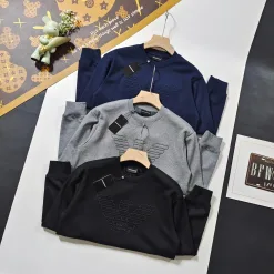 Premium Armani Sweatshirts Schwarz Fleece Klassischer Stil