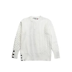 Bestseller Thom Browne Langarm Weißer Strick Classic Collection