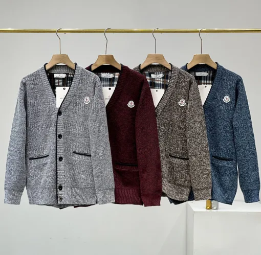 Meistverkaufte Moncler Mäntel Grau Jacquard Stil