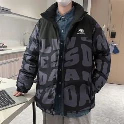 Meistverkaufte Balenciaga Baumwolle-gepolsterte Kleidung Schwarz Baumwolle Druck Luxus