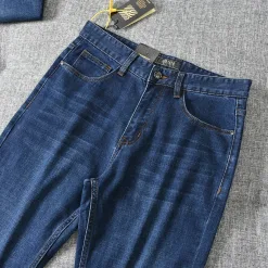 Hochwertige Armani Jeans Blaues Leder Casual Style