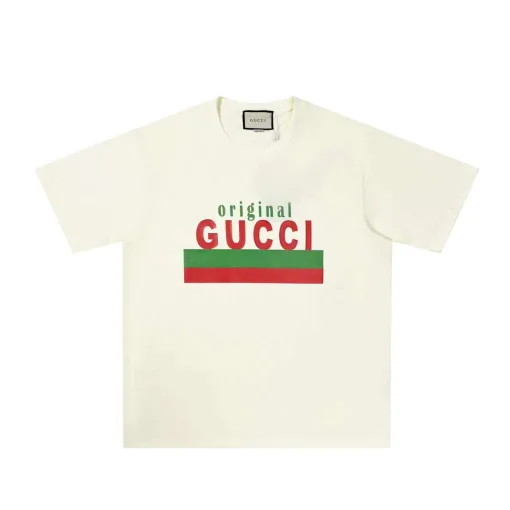 Hochwertiger Gucci-Stil mit kurzen Ärmeln aus Baumwolle