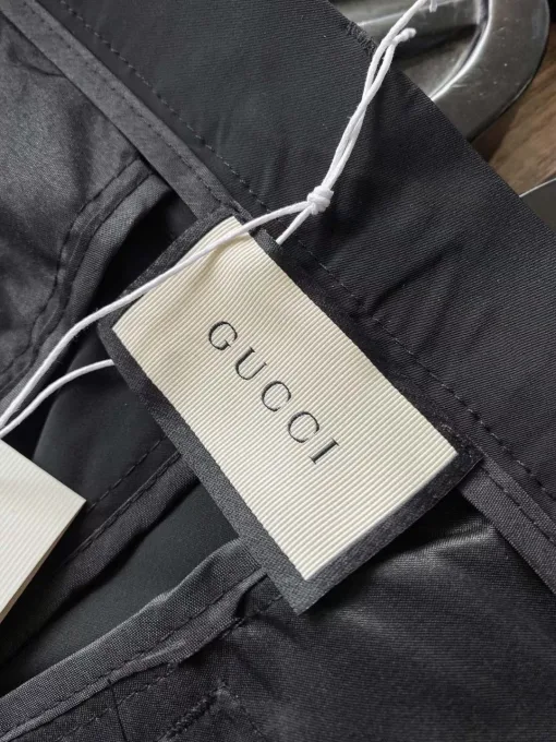 Premium Qualität Gucci Casual Hose Schwarz Seide Stickerei Luxus