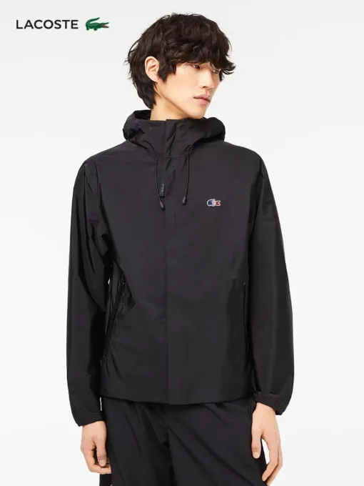 Luxus-Lacoste-Mäntel aus schwarzer Seide, klassische Kollektion