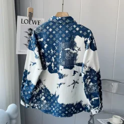 Hochwertige Louis Vuitton Jacken Blue Denim Print Kollektion