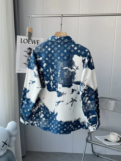 Hochwertige Louis Vuitton Jacken Blue Denim Print Kollektion