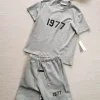 Bestseller Fear Of God Shorts Grauer Baumwoll-Print-Stil
