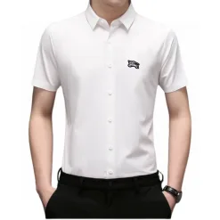 Hochwertige Burberry Kurzarm Grau Baumwolle Klassischer Stil