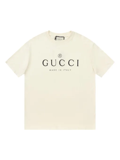 Hochwertiger Gucci-Kurzarm-Baumwoll-Logo-Stil