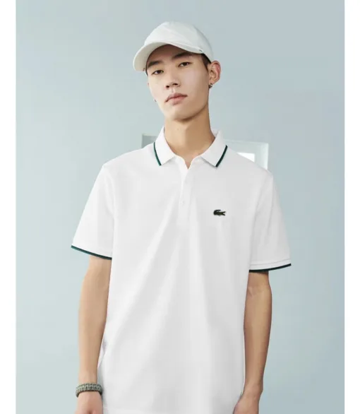 Premium Qualität Cos Polo Shirt Schwarz Baumwolle Gestreift Luxus