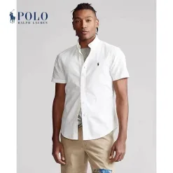 Hochwertige Ralph Lauren Kurzarm-Freizeitkollektion aus weißer Baumwolle