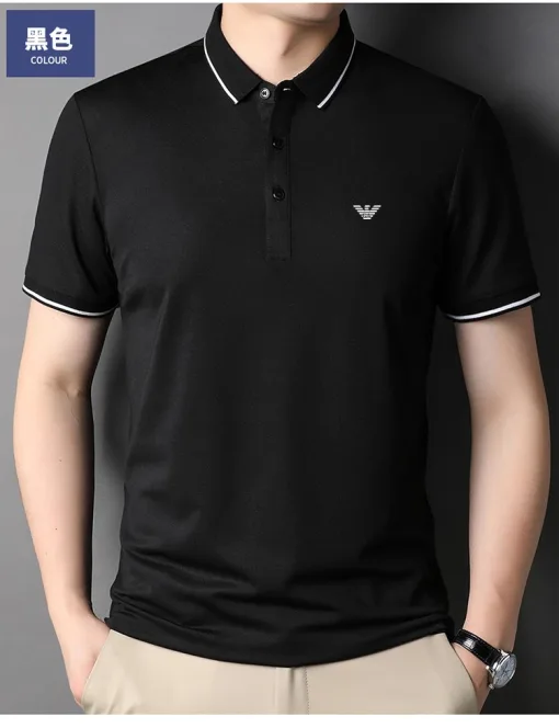 Hochwertiges Armani Poloshirt aus der Solid Collection in Schwarz
