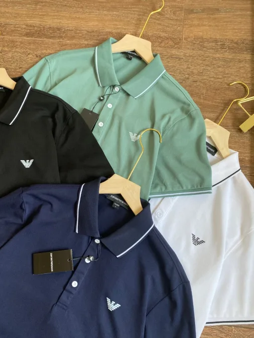 Hochwertiges Armani Poloshirt Schwarz Solid Luxury