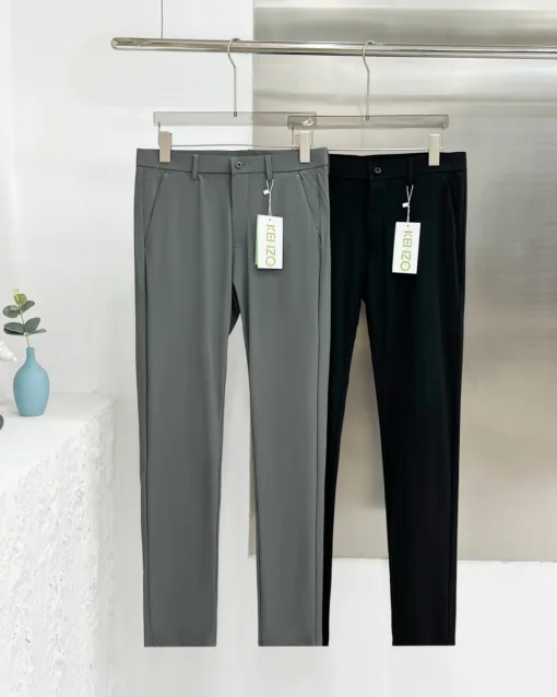 Hochwertige Kenzo-Hosen aus schwarzer Seide mit Stickereien