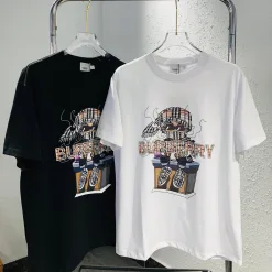 Premium Qualität Burberry Kurzarm Schwarz Print Luxus