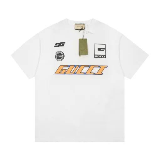 Premium Gucci T-Shirt aus Baumwolle mit Logo-Kollektion