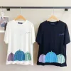 Premium Louis Vuitton Kurzarm Mehrfarbig Baumwolle Atmungsaktiv Luxus