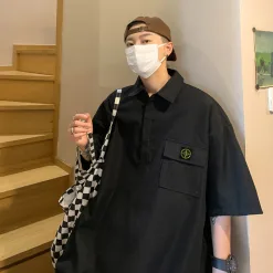 Premium Qualität Stone Island Kurzarm Schwarz Stil