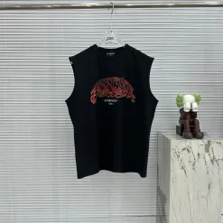 Luxus Balenciaga Ärmellos Schwarz Baumwolle Casual Style