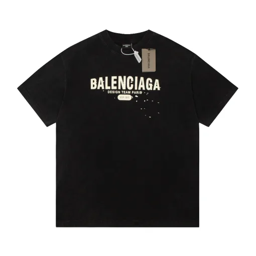 Hochwertige Balenciaga Kurzarm Baumwolle Atmungsaktiv Luxus