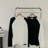 Luxus Margiela Langarm Schwarz Baumwolle Patchwork Luxus