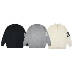 Hochwertige Thom Browne Jacken Schwarz Kaschmir Klassischer Stil