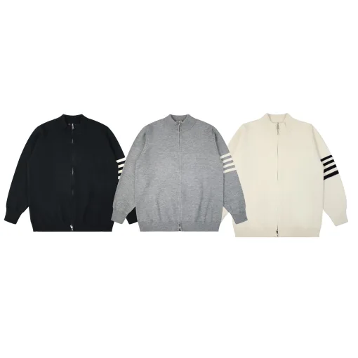 Hochwertige Thom Browne Jacken Schwarz Kaschmir Klassischer Stil