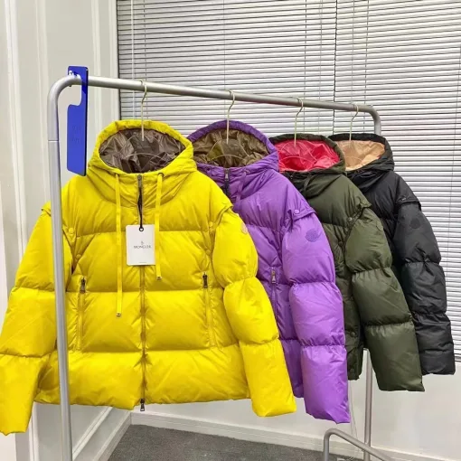 Hochwertige Moncler Daunenjacken Schwarz Patchwork Style