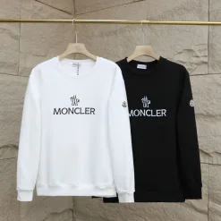 Meistverkaufte Moncler Sweatshirts Weiße Fleece-Kollektion