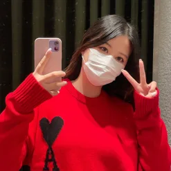 Bestseller Ami Pullover Rot Baumwolle Klassischer Stil