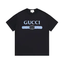Luxus Gucci Kurzarm Baumwolle Logo Luxus