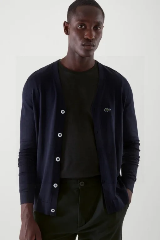 Hochwertige Lacoste Pullover Schwarz Kaschmir Solid Style