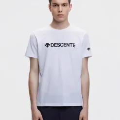 Premium Qualität Descente Kurzarm Schwarz Baumwolle Logo Kollektion