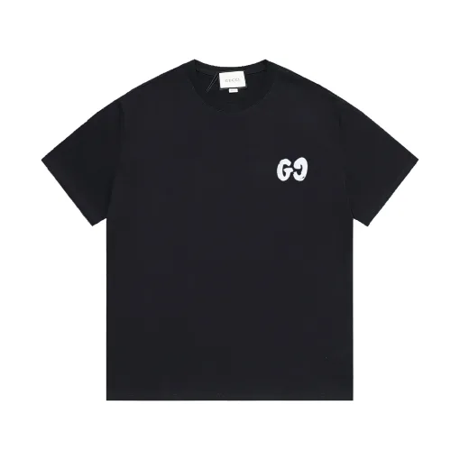Hochwertiges Gucci Kurzarm-Baumwolllogo Luxus