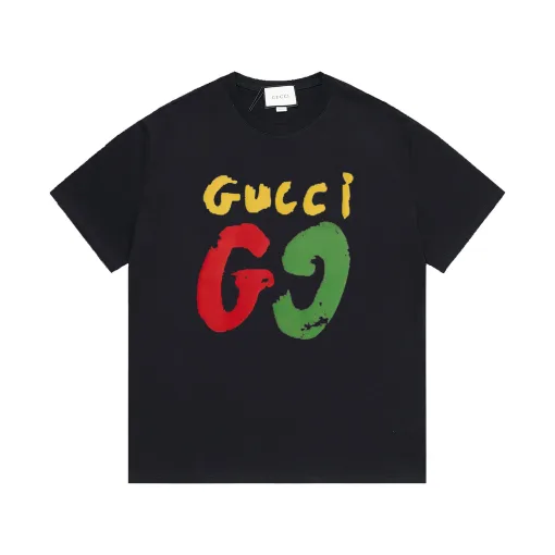 Bestseller: Gucci Kurzarm-Logo-Kollektion aus schwarzer Baumwolle
