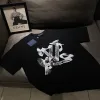 Luxus Louis Vuitton Kurzarm Weiß Baumwolle Print Stil