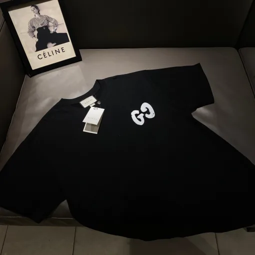 Hochwertiger Gucci Kurzarm-Baumwoll-Monogramm-Stil