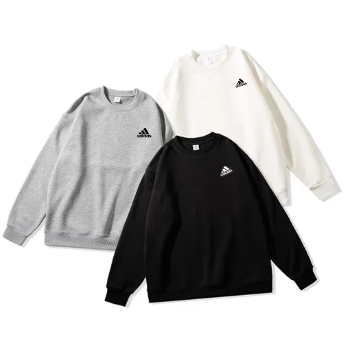 Luxus Adidas Sweatshirts Schwarz Baumwolle Print Style
