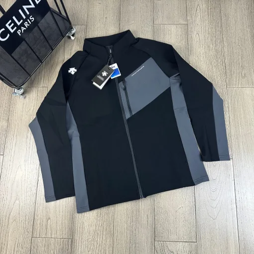 Hochwertiger Descente-Mantel in Schwarz, lässiger Stil
